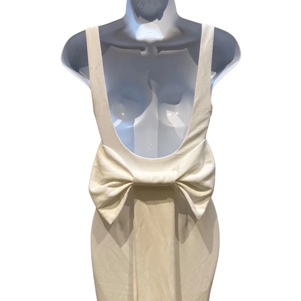 Lulus Loving Fate White Bow Square Neck Backless Maxi Dress Size XS NWT - Picture 12 of 16